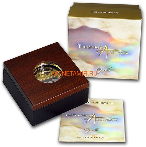  100  2008     (Australia 100$ 2008 Treasures of Australia Opals 1oz Gold Proof Coin)..K3,5G (,  2)