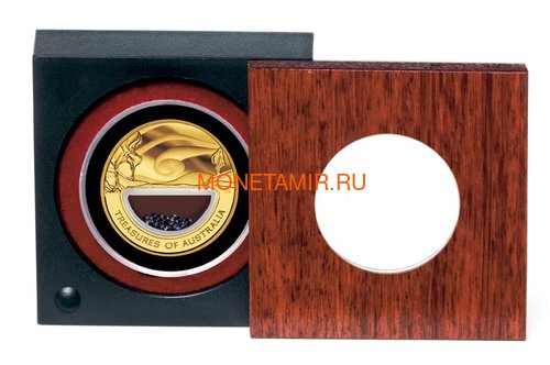 Австралия 100 долларов 2007 Сокровища Австралии Инкапсулированные Сапфиры (Australia 100$ 2007 Treasures of Australia Sapphires 1oz Gold Proof Coin).Арт.K3,5G (фото, вид 2)
