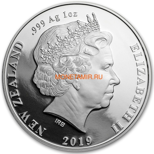 Новая Зеландия 5 долларов 2019 Птица Такахе (New Zealand 5$ 2019 North Island Takahe Silver Proof Coin).Арт.67 (фото, вид 1)