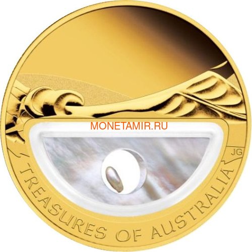  100  2011     (Australia 100$ 2011 Treasures of Australia Pearls 1oz Gold Proof Coin)..K3,5G ()