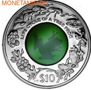 Британские Виргинские Острова 10 долларов 2011.Лягушка (кристалл).Арт.000204642794/60 (фото)