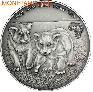 Конго 1000 франков 2012.Детеныши льва (львята).Арт.000357842422/60 (фото)