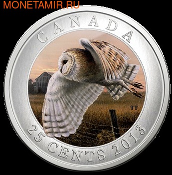 Канада 25 центов 2013. Сова (фото)
