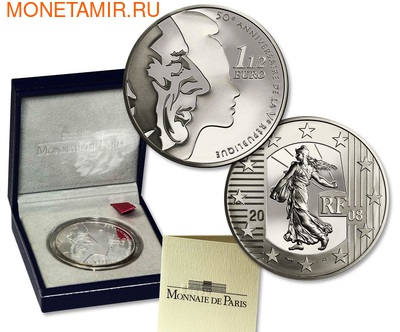 Франция 1 1/2 евро 2008. Сеятель Франция 1 1/2 евро 2008. Сеятель