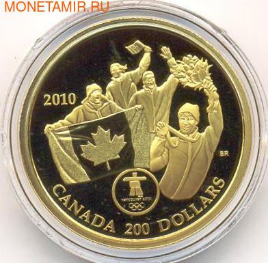 Канада 200 долларов 2010. Ванкувер. Первое золото (фото)