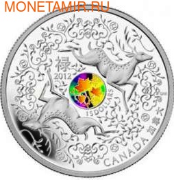 Канада 15 долларов 2012. Два оленя. На удачу (фото)