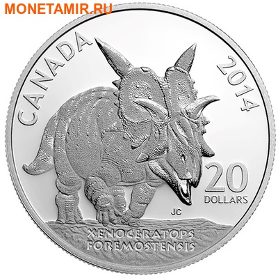 Канада 20 долларов 2014.Динозавр – Ксеноцератопс серия Канадские динозавры.Арт.000281748309 (фото)