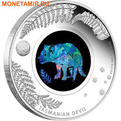 Австралия 1 доллар 2014.Тасманийский дьявол – Опал. (фото)