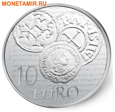 Франция 10 евро 2014.Денье 864 года. Монеты на монетах.Арт.000173548484 (фото)