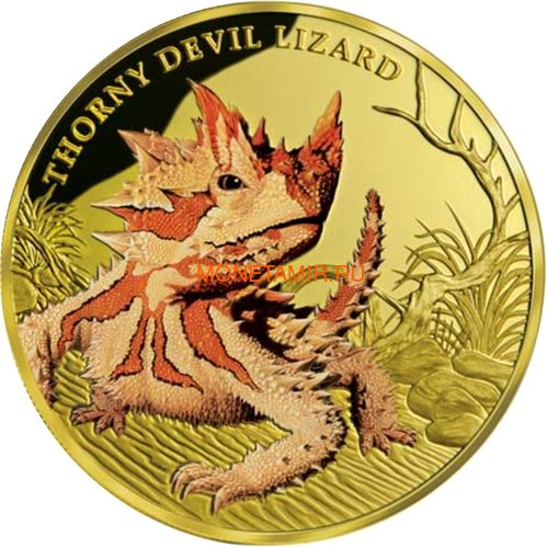 Ниуэ 100 долларов 2015 Ящерица Колючий Дьявол Замечательные Рептилии (Niue $100 2015 Thorny Devil Lizard Remarkable Reptiles 1oz Gold Proof Coin).Арт.85 (фото)