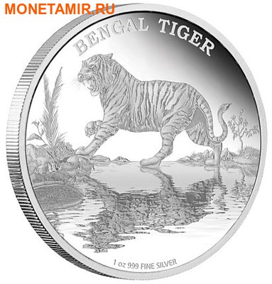 Ниуэ 2 доллара 2015.Бенгальский тигр серия Исчезающие виды.Арт.60 (фото)