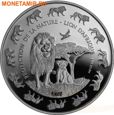 Бенин 1000 франков 2016.Лев с детенышем серия Охрана природы.Арт.60 (фото)
