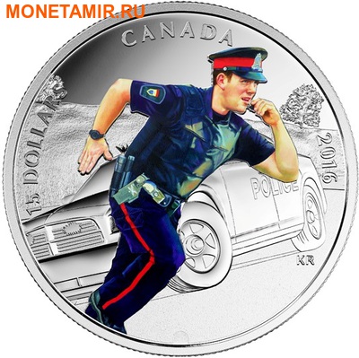Канада 15 долларов 2016.Полицейский – Национальные герои.Арт.60 (фото)