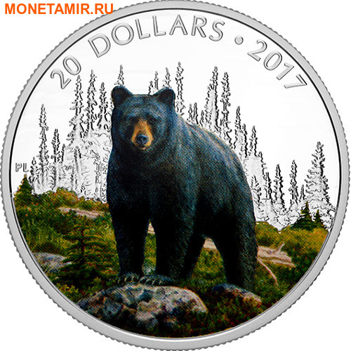 Канада 20 долларов 2017.Медведь серия Величественные животные.Арт.60 (фото)