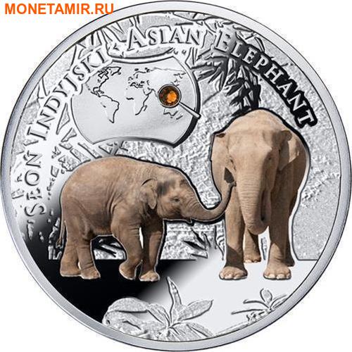Ниуэ 1 доллар 2016.Азиатский Слон серия Вымирающие виды животных.Арт.60 (фото)