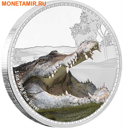 Ниуэ 2 доллара 2017 Морской крокодил серия Короли Континентов.Арт.000333653989/60 (фото)
