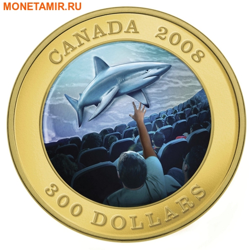 Канада 300 долларов 2008 Акула (Голограмма).Арт.K2,6G3380D/18234/60 (фото)