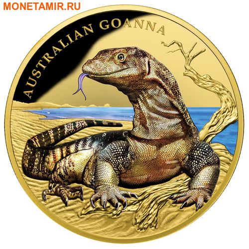 Ниуэ 100 долларов 2017 Ящерица Австралийский Варан Замечательные Рептилии (Niue $100 2017 Australian Goanna Remarkable Reptiles 1oz Gold Proof Coin).Арт.60 (фото)