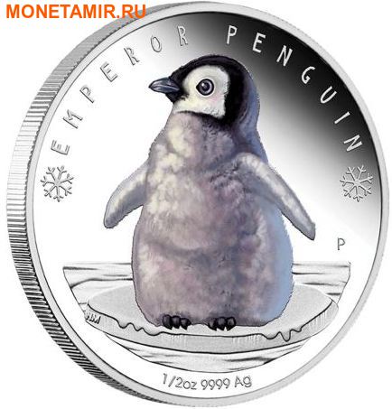 Тувалу 50 центов 2017 Детеныш Императорского пингвина.Арт.60 (фото)