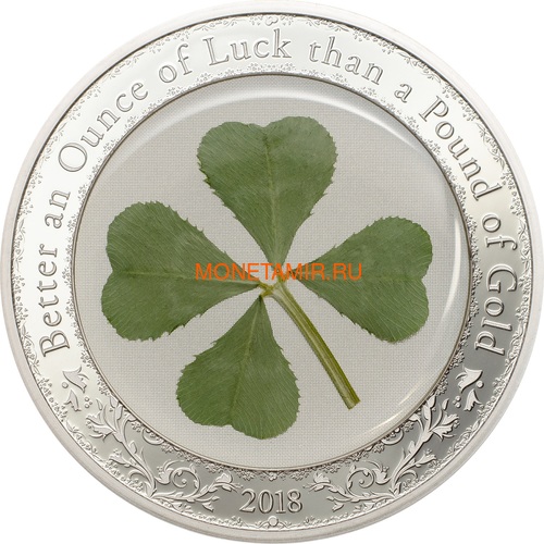  5  2018     (Palau 5$ 2018 Ounce of Luck 4-leaf clover)..60 ()