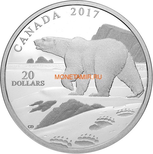  20  2017   (Canada 20$ 2017 Paw Prints on the Edge Polar Bear)..000463154463/60 ()