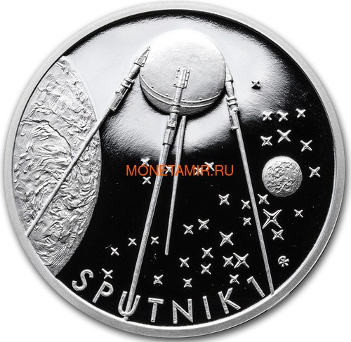 Ниуэ 1 доллар 2017 Спутник 1 – Век полетов (Самолет Дирижабль Спутник) Niue 1 dollar 2017 Century of flight Launch of Sputnik 1.Арт.60 (фото)