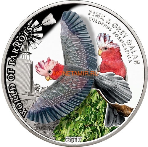   5  2017      3D (Cook Isl. 5$ 2017 Pink & Grey Galah 3D The World of Parrots)..60/Sch ()