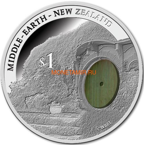  1  2014        (New Zealand 1$ 2014 Hobbit The Battle of the Five Armies Bag End Silver Coin)..000613950449/60 ()