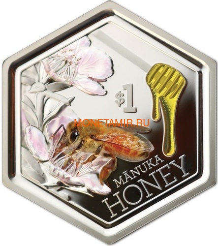 Новая Зеландия 1 доллар 2018 Пчела Манука Мед (New Zealand 1$ 2018 Manuka Honey Bee).Арт.60 (фото)