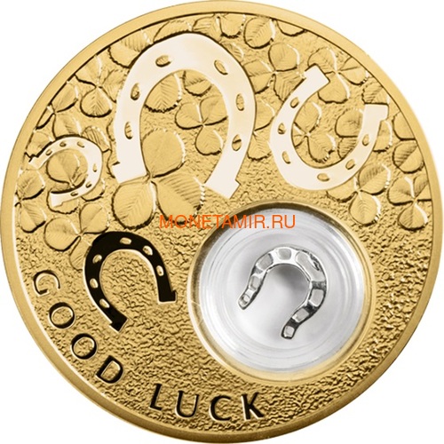 Ниуэ 2 доллара 2013 Подкова Коровка Монеты на Удачу (Niue 2$ 2013 Lucky Coin Horseshoe GPL).Арт.000330349055/60 (фото)