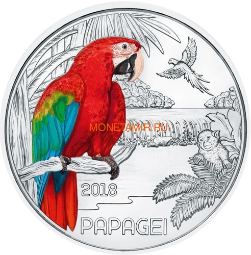  3  2018  (Colourful Creatures The Parrot Austria 3 euro 2018)..60 ()