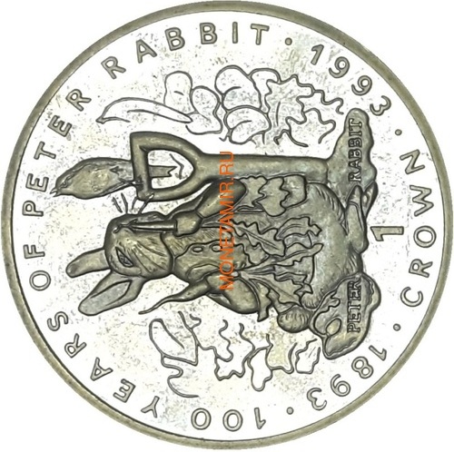 Гибралтар 1 крона 1993 Питер Раббит Кролик 100 лет Кролику Питеру Раббиту (Gibraltar 1Cr 1993 Peter Rabbit 100 Years of Peter Rabbit C-N).Арт.195546/68 (фото)