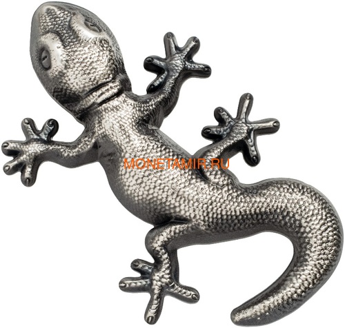 Палау 5 долларов 2018 Ящерица Геккон Фигурка (Palau 5$ 2018 Silver Gecko Lizard 3D).Арт.69 (фото)