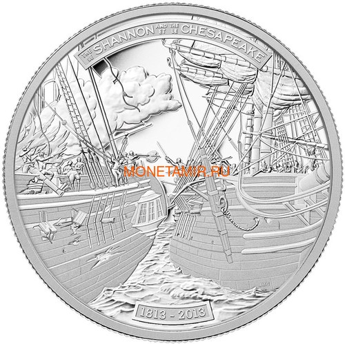 50  2013     (Canada 50$ 2013 Ship HMS Shannon & USS Chesapeake Silver Coin 5oz)..003443044804/69 ()