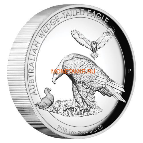 Австралия 1 доллар 2018 Орел Австралийский Клин-Белохвост (Australia 1$ 2018 Wedge-Tailed Eagle High Relief 1oz Coin Silver).Арт.000416056446/69 (фото)