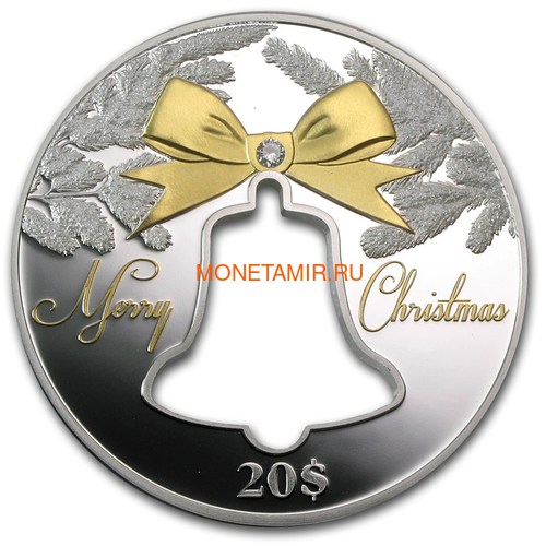  20  2013     (Kiribati 20$ 2013 Merry Christmas Bell Hole 2Oz Silver)..000655845844/60 ()