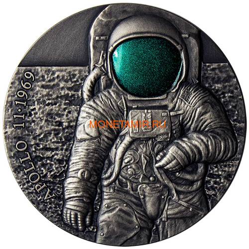  3000  2019  11  (Cameroon 3000 Francs 2019 Apollo 11 Moon Landing 3 Oz Silver Coin)..67 ()