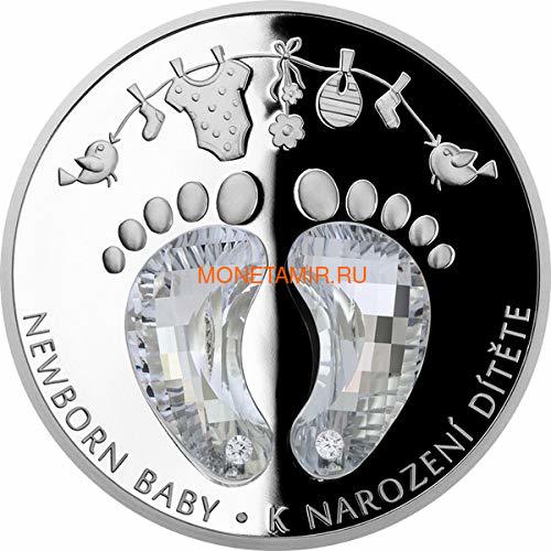 Ниуэ 2 доллара 2019 Рождение Ребенка Ножки Кристаллы на Монетах (Niue 2$ 2019 Newborn Baby Czech Crystal Coins).Арт.67 (фото)