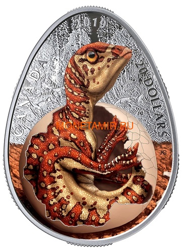 Канада 20 долларов 2019 Динозавр Гадрозавр (Canada 20$ 2019 Hatching Hadrosaur Glow-in-the-Dark Coin).Арт.67 (фото)