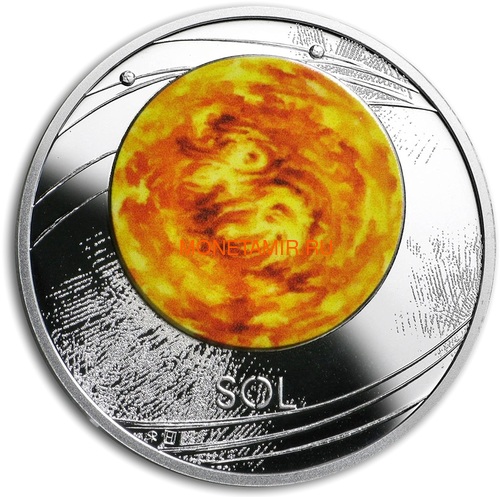 Ниуэ 1 доллар 2019 Солнечная Система Солнце (Niue 1$ 2019 Solar System Sun 1Oz Silver Coin).Арт.CZ/67 (фото)