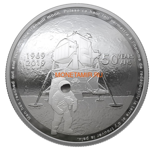  25  2019  11    50     (Canada 25$ 2019 Apollo 11 Moon Landing 50th Anniversary Silver Coin)..65 ()