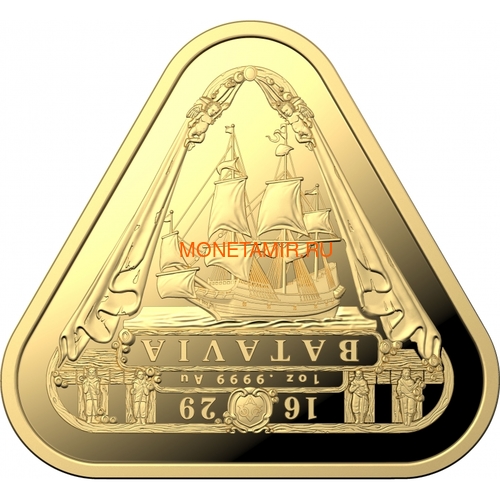  100  2019     (Australia 100$ 2019 Batavia Australian Shipwrecks First Triangular Bullion 1 oz Gold Coin)..65 ()