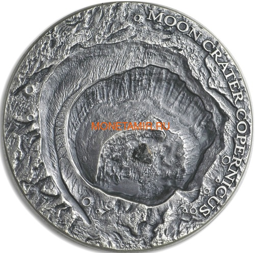  1  2019     NWA 8609   (Niue 1$ 2019 Copernicus Moon Meteorite NWA 8609 Universal Craters 1Oz Silver Coin)..000792257849/65 ()