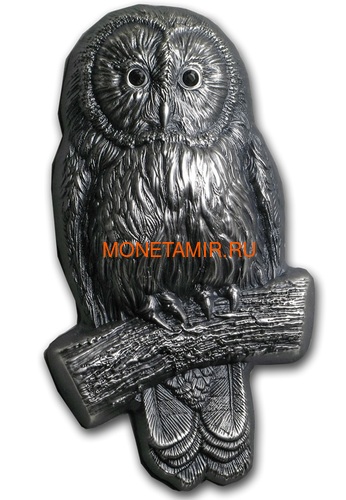 Монголия 1000 тугриков 2019 Уральская Сова Фигурка (Mongolia 1000T 2019 Ural Owl 3D 2 oz Silver Coin).Арт.65 (фото)