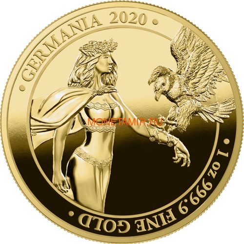 Германия 100 марок 2020 Германия Орел (Germania 100 Mark 2020 Gemania 1oz Gold Coin Proof).Арт.27022021001500E/75 (фото)