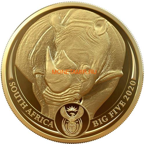Южная Африка 50 рандов 2020 Носорог Большая Африканская Пятерка (South Africa 50 Rand 2020 Rhino Big Five 1oz Gold Coin).Арт.75 (фото)