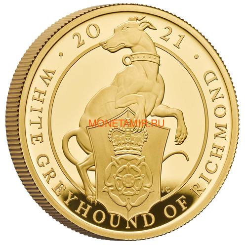  100  2021       (GB 100&#163; 2021 Queen's Beast White Greyhound of Richmond 1oz Gold Proof Coin)..90 ()