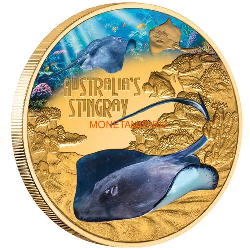 Ниуэ 100 долларов 2021 Скат серия Смертельно Опасные ( Niue 2021 $100 Stingray Deadly and Dangerous 1oz Gold Proof Coin )Арт.92 (фото)