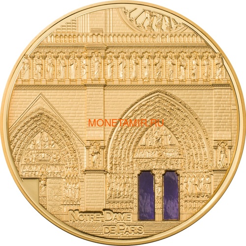 Палау 500 долларов 2021 Метрополис Нотр-Дам де Пари серия Тиффани (Palau 500$ 2021 Metropolis Notre-Dame Tiffany Art 5oz Gold Coin).Арт.92 (фото)