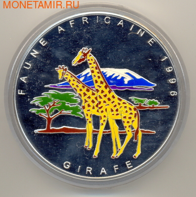 Конго 20000 франков 1996. Африканская фауна: жираф (фото)